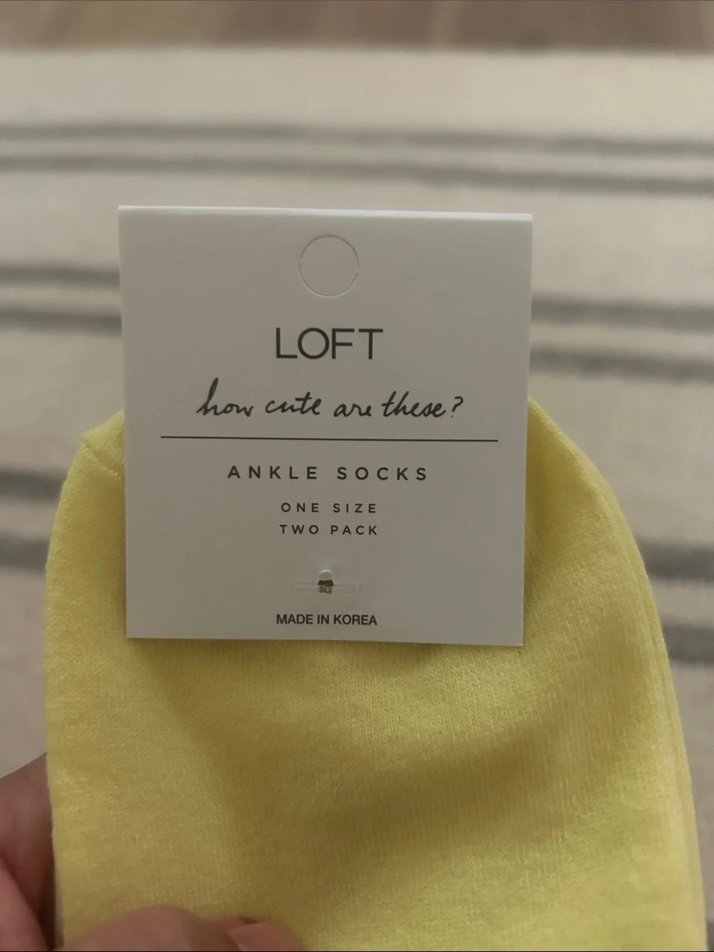 LOFT Yellow Ankle Socks with White Heart Accent